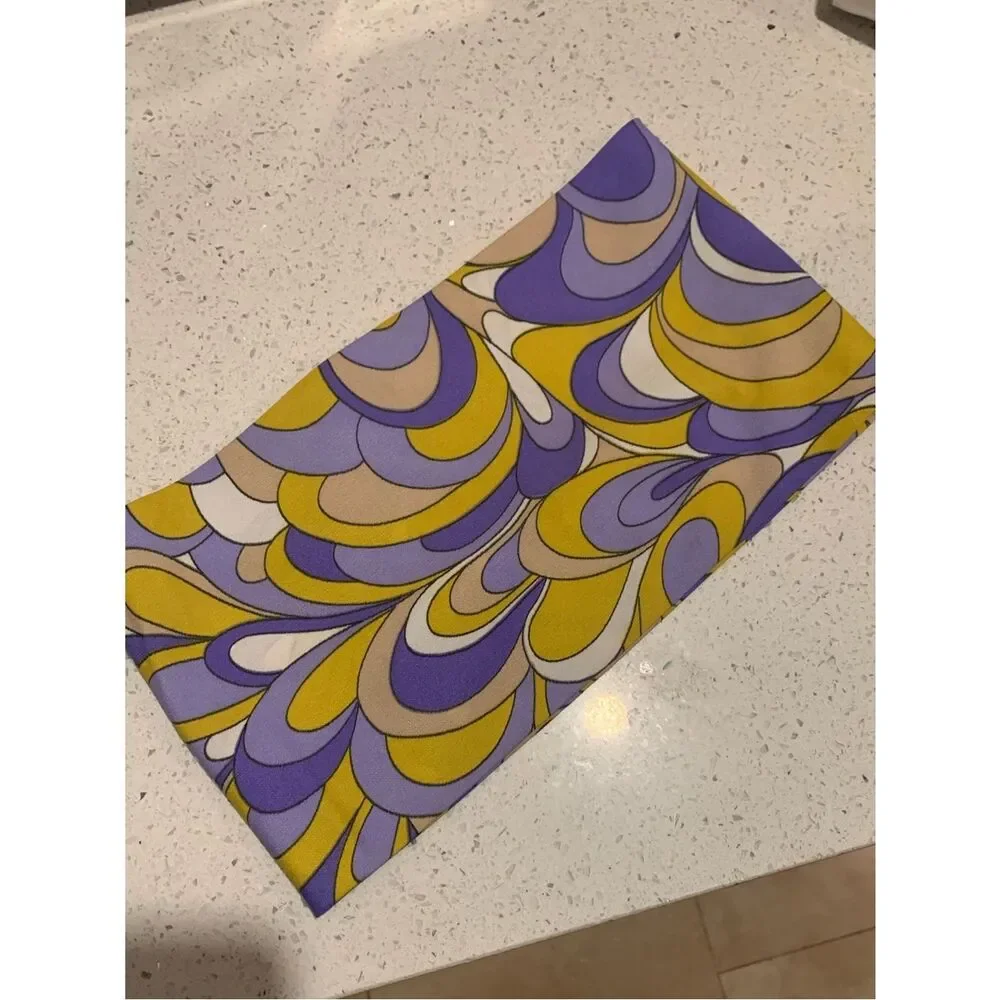 Vintage Pucci Inspired Purple & Yellow Mod Scallop Print Handband